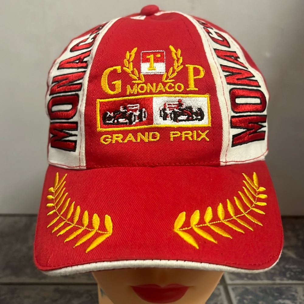 2 for $20 Red and white Grand Prix Monaco  / Monte Carlo racing hat